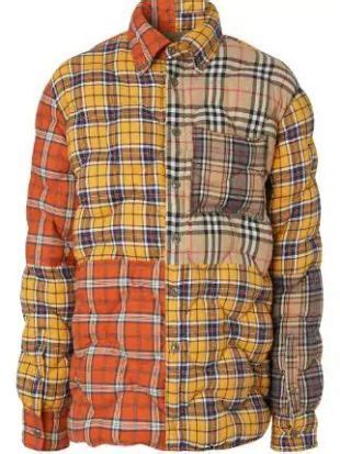 burberry contrast check cotton flannel puffer overshirt|Check Hood Cotton Blend Hoodie in Black/birch .